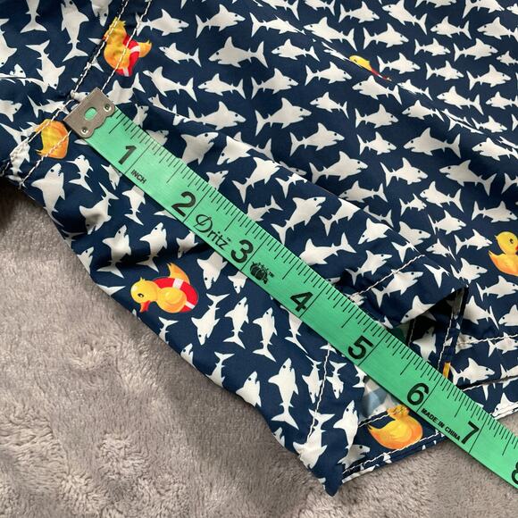 MC2 St Barth Swim Trunks Mens XXL Blue AOP Fish Rubber Duck Mesh Lined Beach - Picture 10 of 11